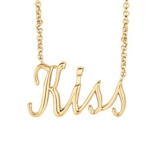 Yellow Gold over Silver Expression Kiss Necklace