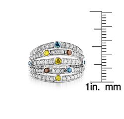 14k Gold 1ct TDW Multi colored Diamond Ring (I J, I1 I2) (Size 7