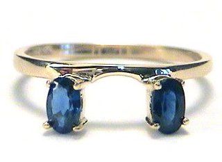 Sapphire Oval Ring Wrap Guard Enhancer 10k yellow gold