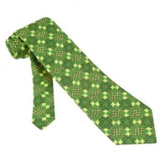 Green Microfiber Tie  Celtic Checkers Necktie Clothing