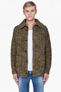 Diesel Mustard Wool Alpaca K jameela Cardigan for men