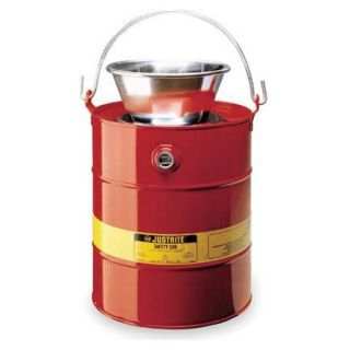 Justrite 10905 Drain Can, 5 Gal., Red, Galvanized Steel