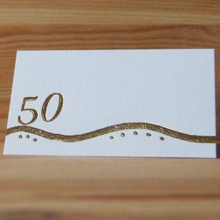 30 Tischkarten Goldene Hochzeit 50. Geburtstag goldene 50 mit
