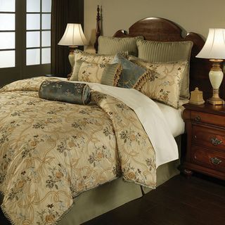 French Brocade Floral 4 piece Comforter Set