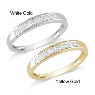 Miadora 14k Gold 1/4ct TDW Diamond Semi eternity Ring (G H, SI1 SI2