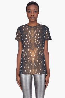 Proenza Schouler Gold Deer Fur Print T shirt for women