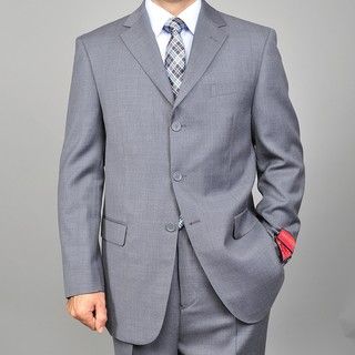 Mantoni Mens 3 button Grey Wool Suit