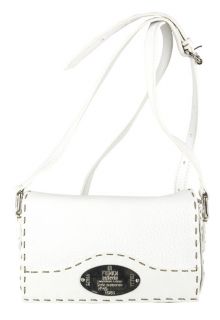 Fendi Mini White Leather Metal Logo Shoulder Bag