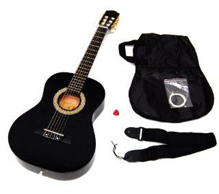 schwarze 3/4 Akustik Konzert Gitarre Kindergitarre mit Gitarrentasche