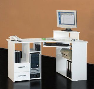 4505  137cm   Eck Schreibtisch   Computertisch, in weiß 