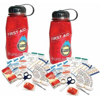 Lifeline Waterbottles BPA free First Aid in a Bottle Kits (Pack of 2