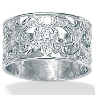 Toscana Collection High polish Sterling Silver Filigree Band