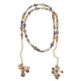 Kenneth Jay Lane Goldtone Multi colored Faux Pearl Necklace
