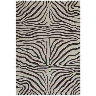 Hand tufted Brown Zebra Wool Rug (89 x 13)