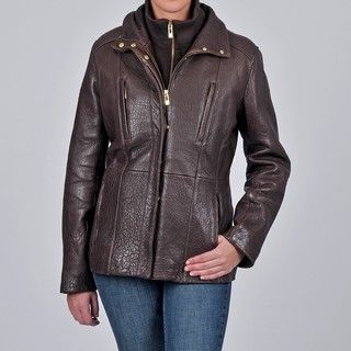 Tibor Design Womens New Zealand Lamb Leather Jacket with Removable