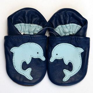 Baby Pie Blue Dolphin Leather Boys Shoes