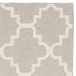 Moroccan Dhurrie Grey/ Ivory Wool Rug (26 x 10)