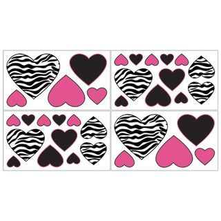 Sweet JoJo Designs Funky Zebra Wall Decal Stickers (Set of 4