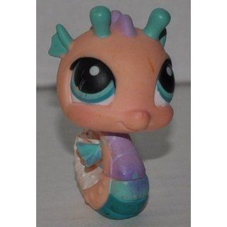 Seahorse #142 (Pink, Blue Eyes, Blue Fins) Littlest Pet Shop (Retired