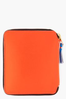 Comme Des Garçons Wallets Neon Orange Zip Wallet for men