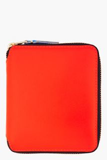 Comme Des Garçons Wallets Neon Orange Super Zip Wallet for men