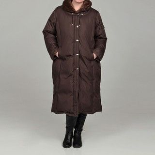 DKNY Womens Plus Size Maxi Down blend Coat