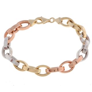 14k Tri color Gold Link Bracelet