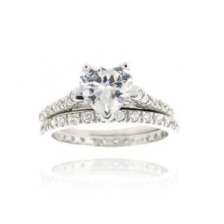 Icz Stonez Sterling Silver Cubic Zirconia Bridal Ring Set Today $28