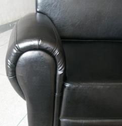 Black Leather Accent Recliner Club Chair