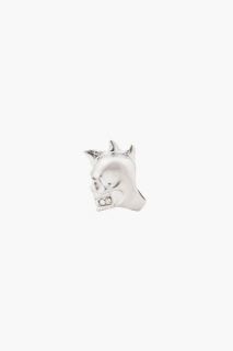 Alexander McQueen Silver Skull And Tooth Ring for women