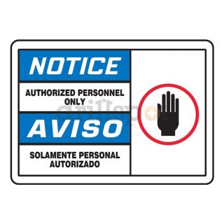 Accuform Signs SBMADM888MVA Notice Sign, 10 x 14In, R, BL and BK/WHT