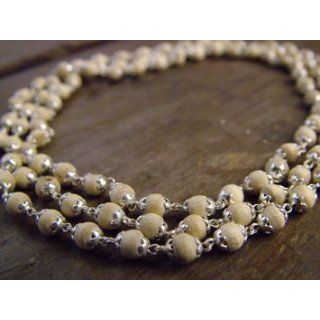 Tulsi Tulasi 108 Beads Japa Mala Pure 92.5 % Silver Cap