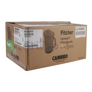 Cambro CAP64CW135 Pitcher, 64 Oz Cap, L 9 1/4, PK 6