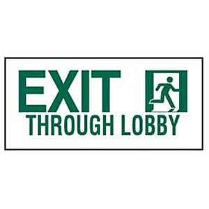 Brady 81830 Exit Sign, 7 x 18In, GRN/WHT, ENG, SURF