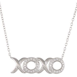 Miadora Sterling Silver 1/10ct TDW Diamond Love Necklace