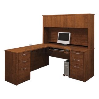 Bestar 60853 63 Workstation w/Hutch, Double Pedestals