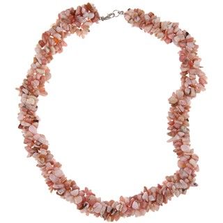 Pearlz Ocean Sterling Silver Pink Opal Chip Necklace