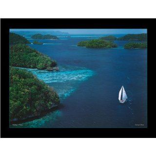 Bosio, Georges Sailing Palau Kunstdruck Foto Luftbild der Felsen Insel