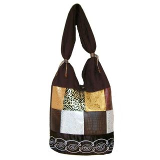 Cotton and Polyester Brown Urban Gypsy Shoulder Bag