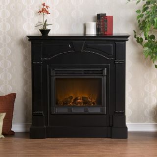 Wynn Black Electric Fireplace