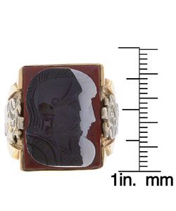 10k Yellow Gold Tri color Cameo Antique Ring