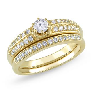 Miadora 10k Yellow Gold 1/2ct TDW Diamond Bridal Ring Set MSRP $1,768
