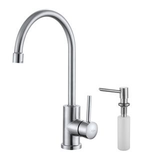 Kraus Stainless Steel Single Lever Kitchen Faucet and Soap Dispenser